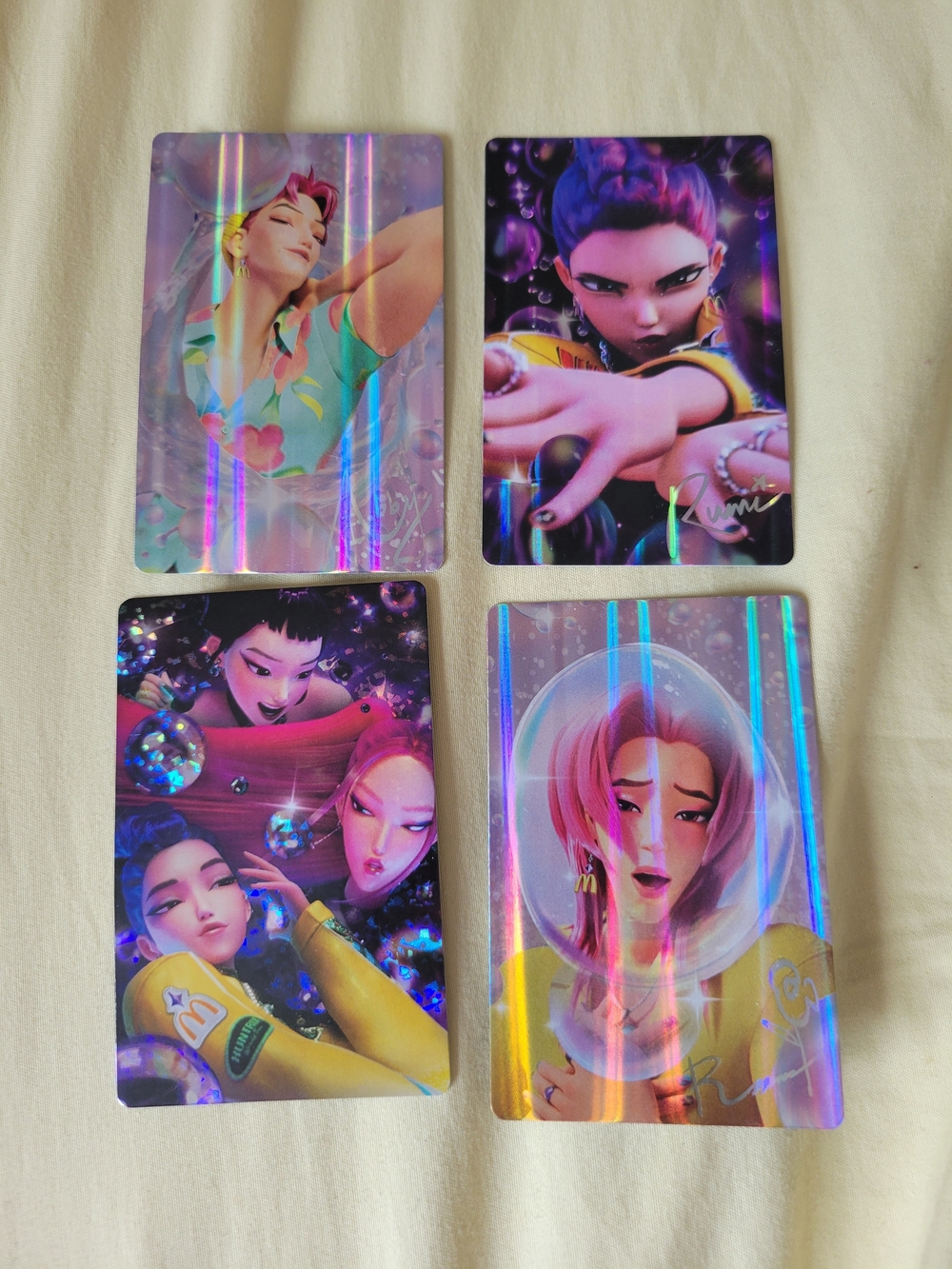 Holographic K-pop Style Character Trading Cards